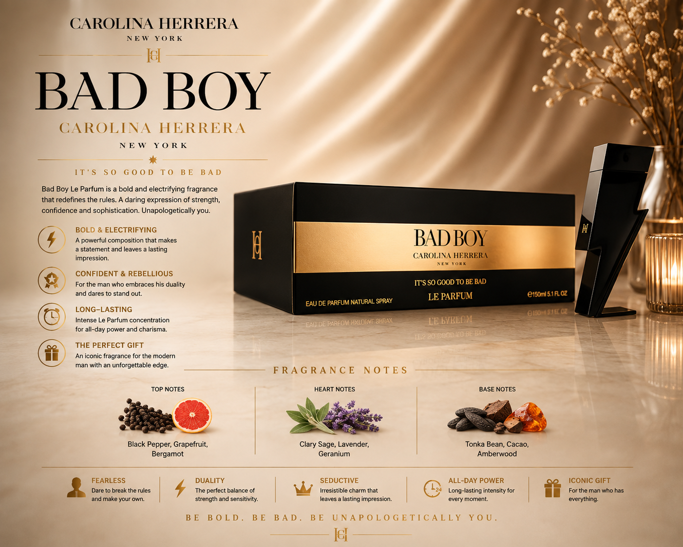Carolina Herrera Bad Boy Le Parfum (Eau de Parfum 5.1 oz) for Men