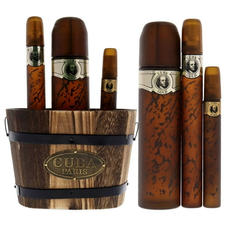 Cuba Gold Gift Set Eau de Toilette 3.4 oz, Eau de Toilette 1.17 oz, ASB 3.3 oz for Men