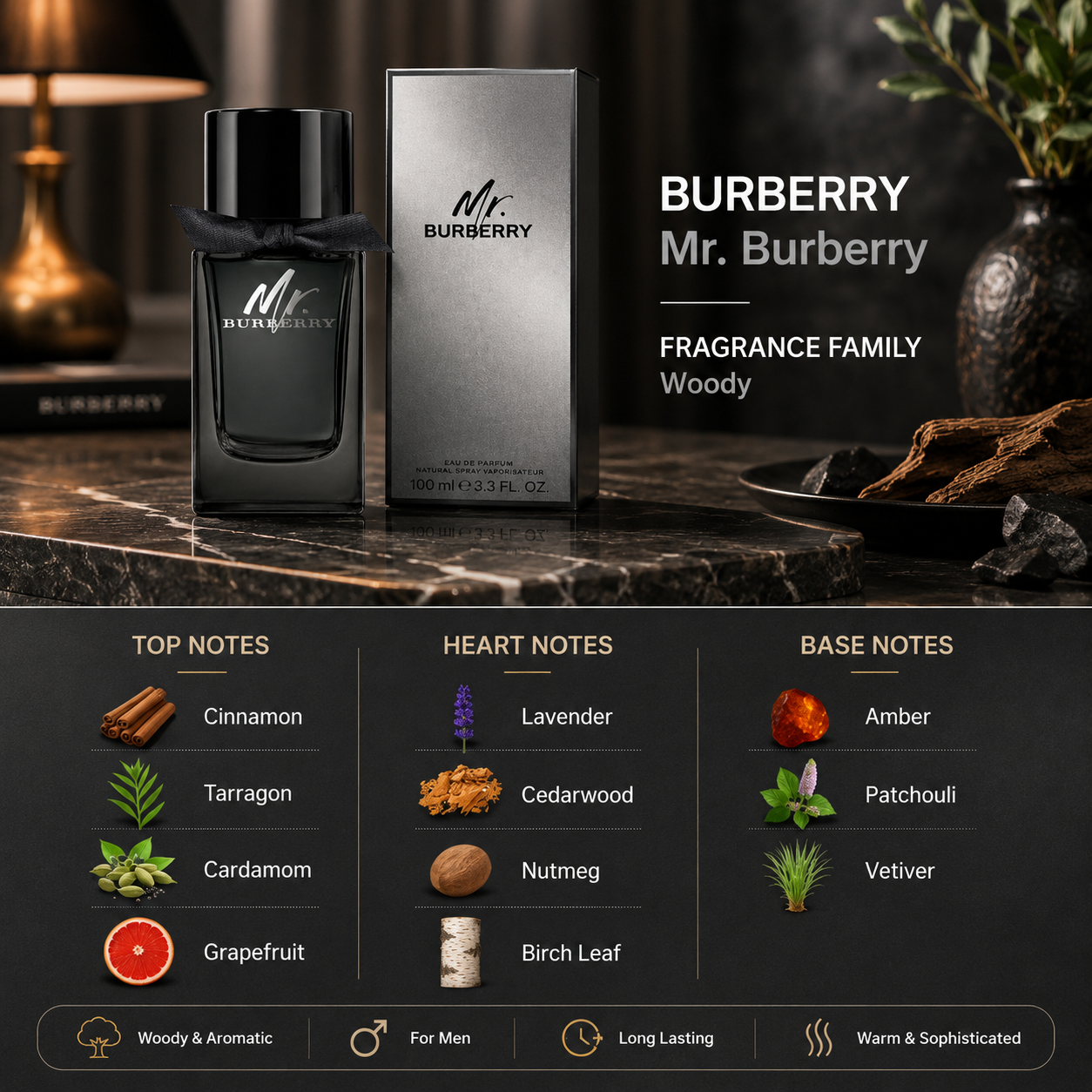 Mr. Burberry Eau de Parfum 3.3 oz for Men