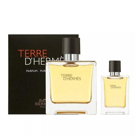 Hermes Terre D'hermes Eau De Parfum 2.5 oz 2 Pc Set 2.5 oz Pure Parfum Spray + 0.42 oz Pure Parfum Spray for Men
